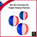 Set De 3 Faroles De Papel Tricolor Fiestas Patrias - Decoración 18 De Septiembre | Regalos Chic