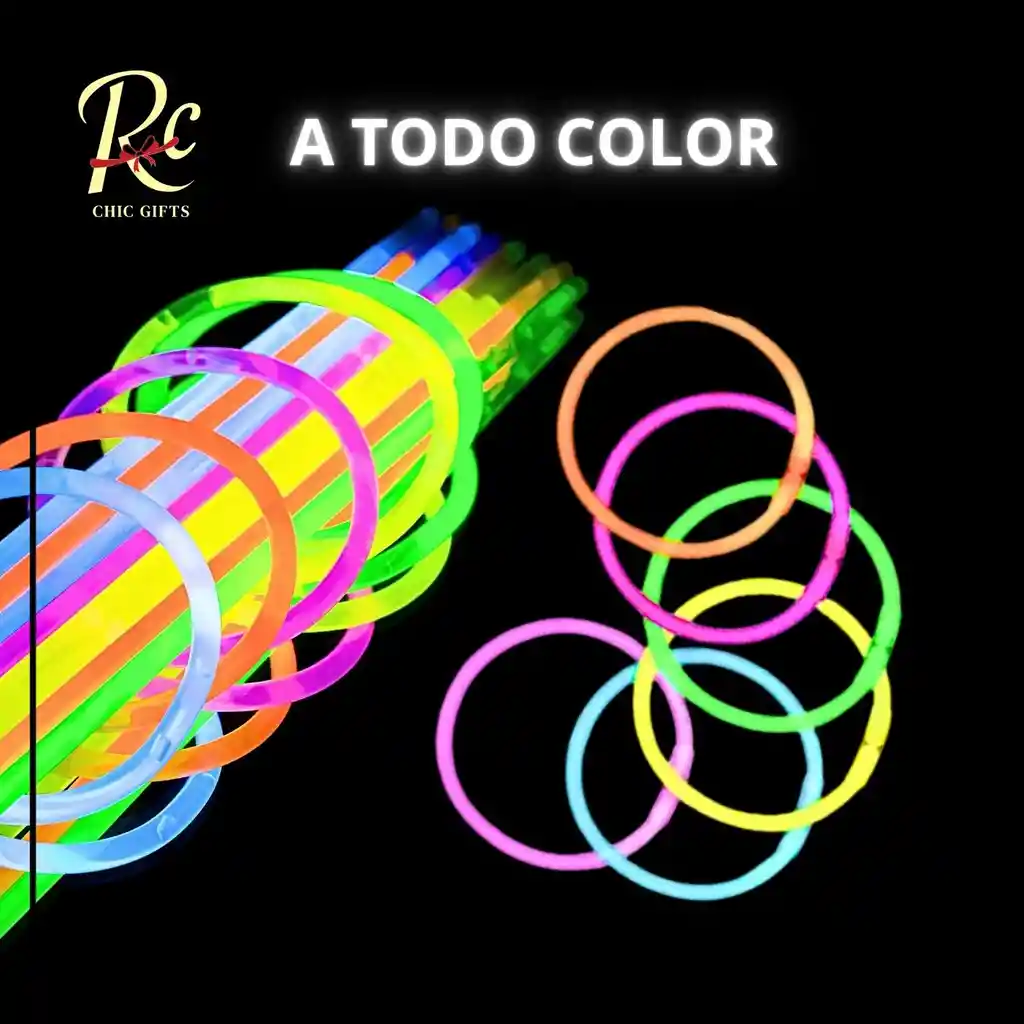 30 Pulseras Flúor Luminosas - Cotillón Para Fiestas Y Eventos | Regalos Chic