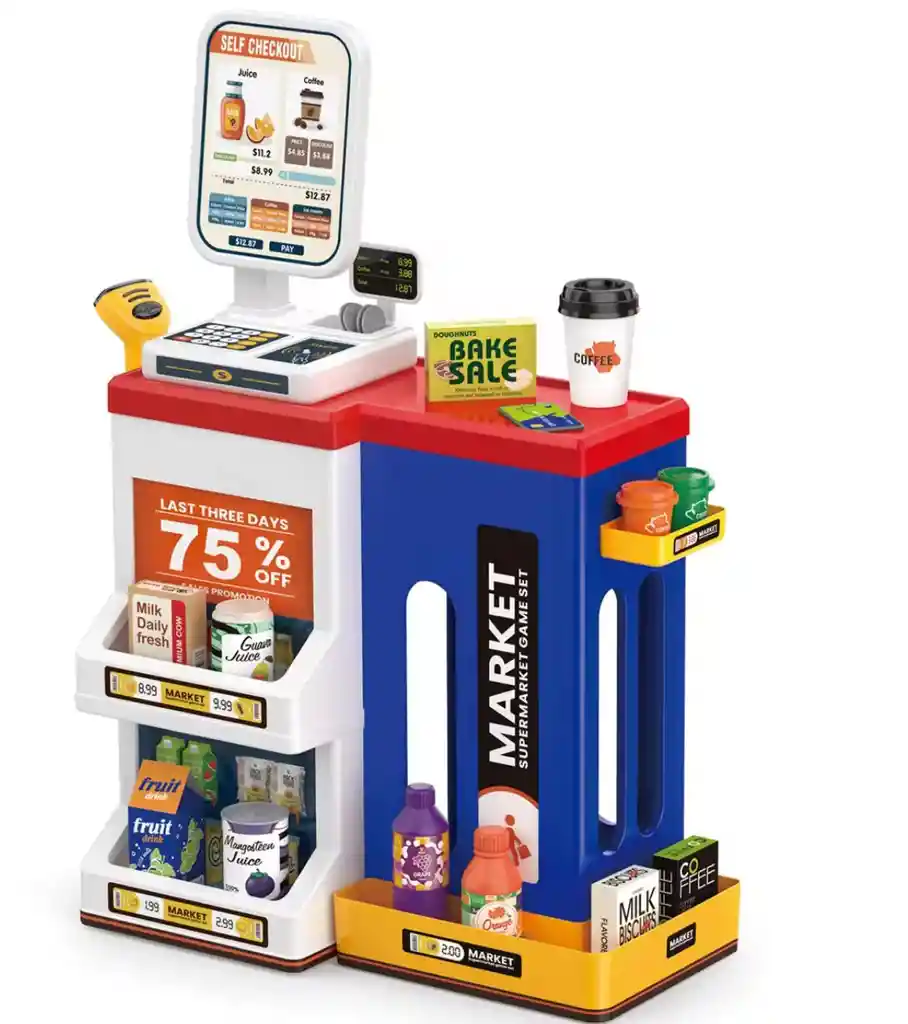Juego Supermercado Minimarket Con Accesorios 47 Pcs Multiuso