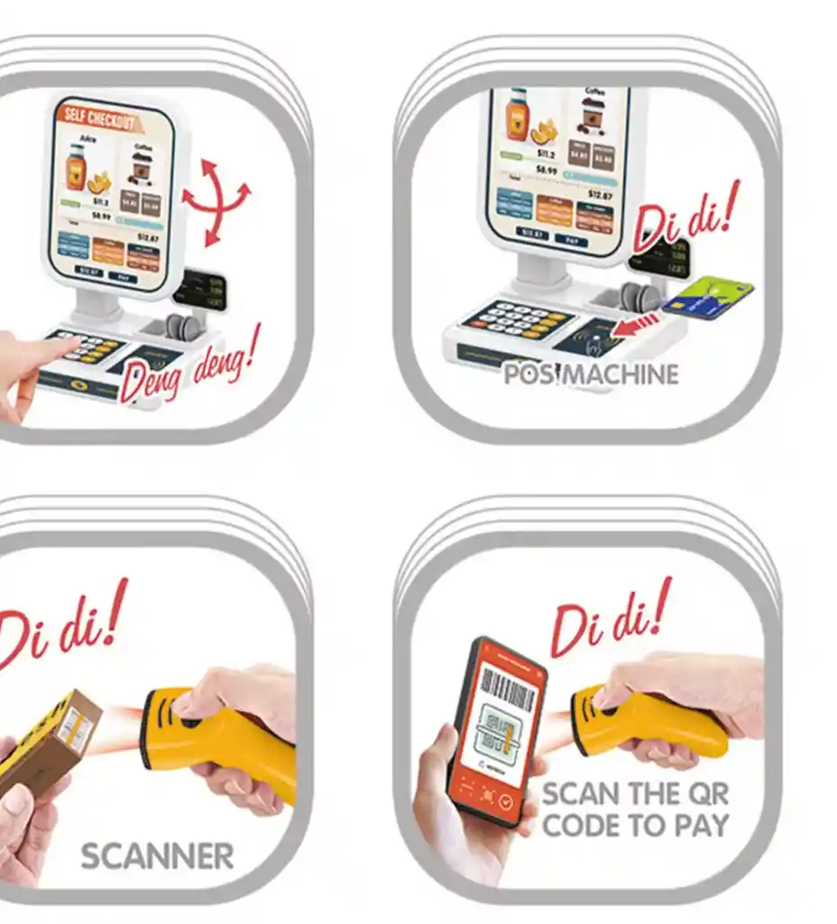 Juego Supermercado Minimarket Con Accesorios 47 Pcs Multiuso