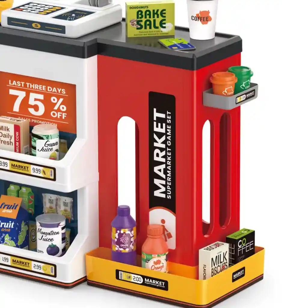 Juego Supermercado Minimarket Con Accesorios 47 Pcs Multiuso