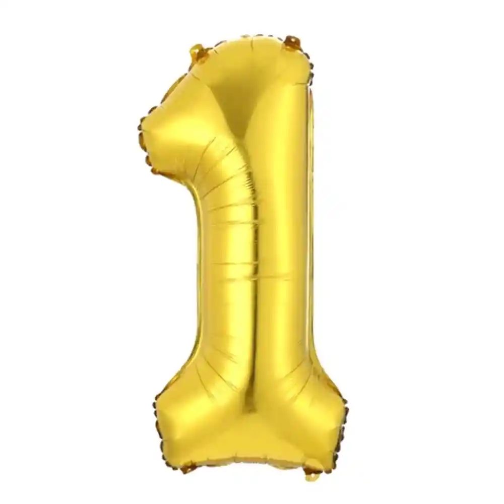 Globo Metálico Dorado 70 Cm Número 1