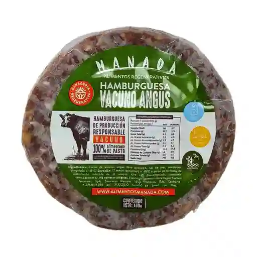 Hamburguesa De Vacuno Individual 120 Gr Marca Manada
