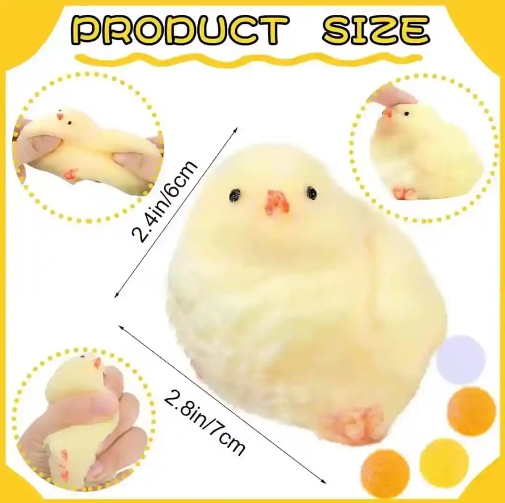 Squishy Pollito Esponjoso Y Peludito. Ultrasuave.