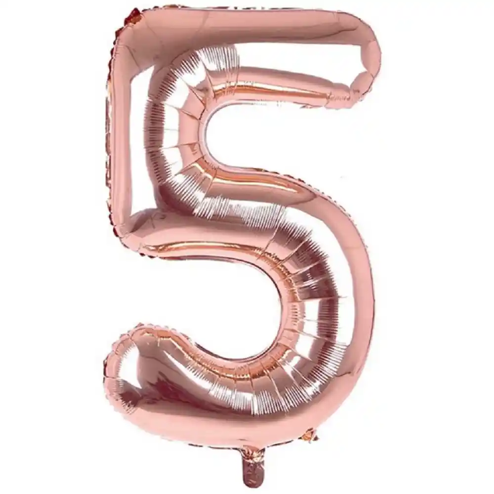 Globo Metálico Rose Gold 70 Cm Número 5