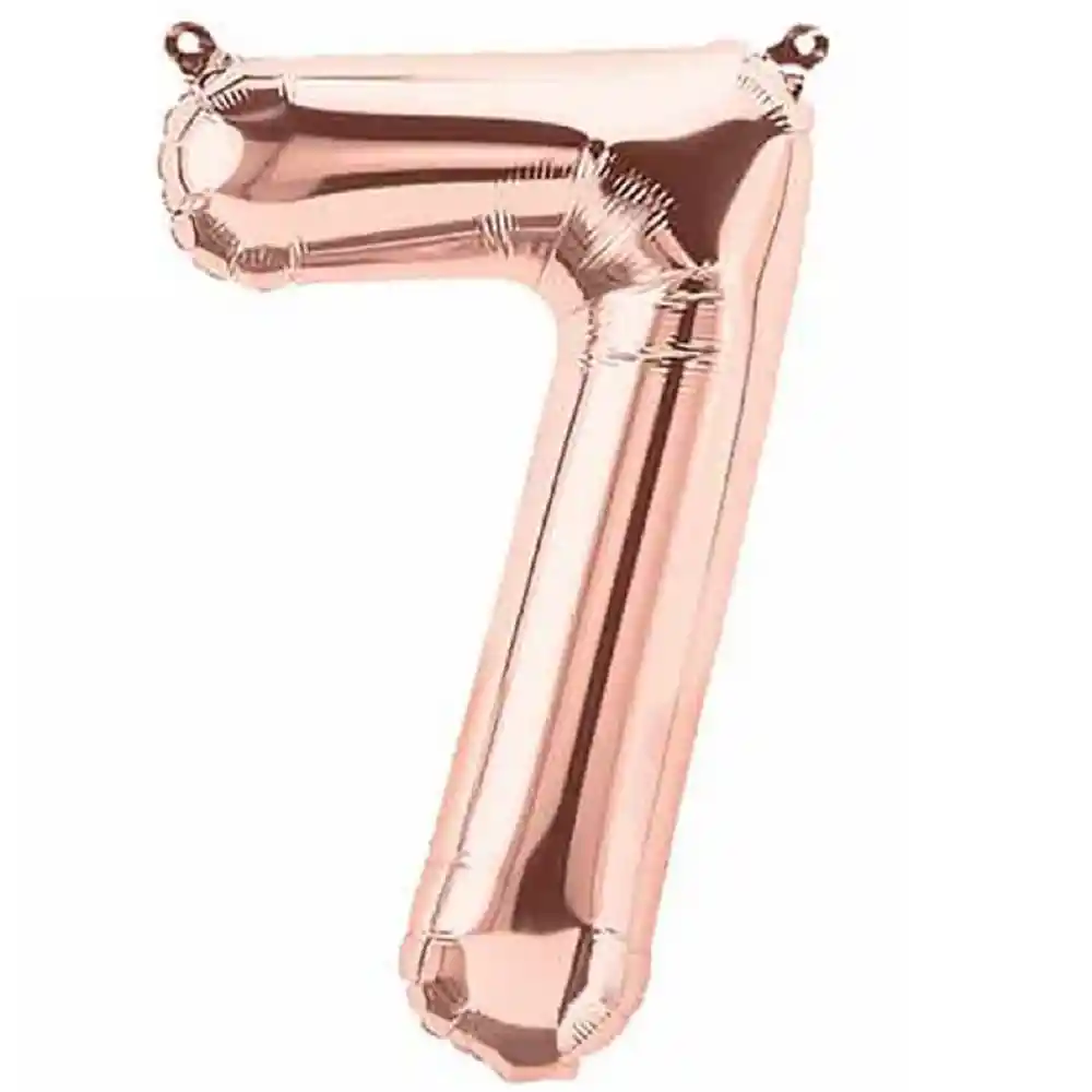 Globo Metálico Rose Gold 70 Cm Número 7