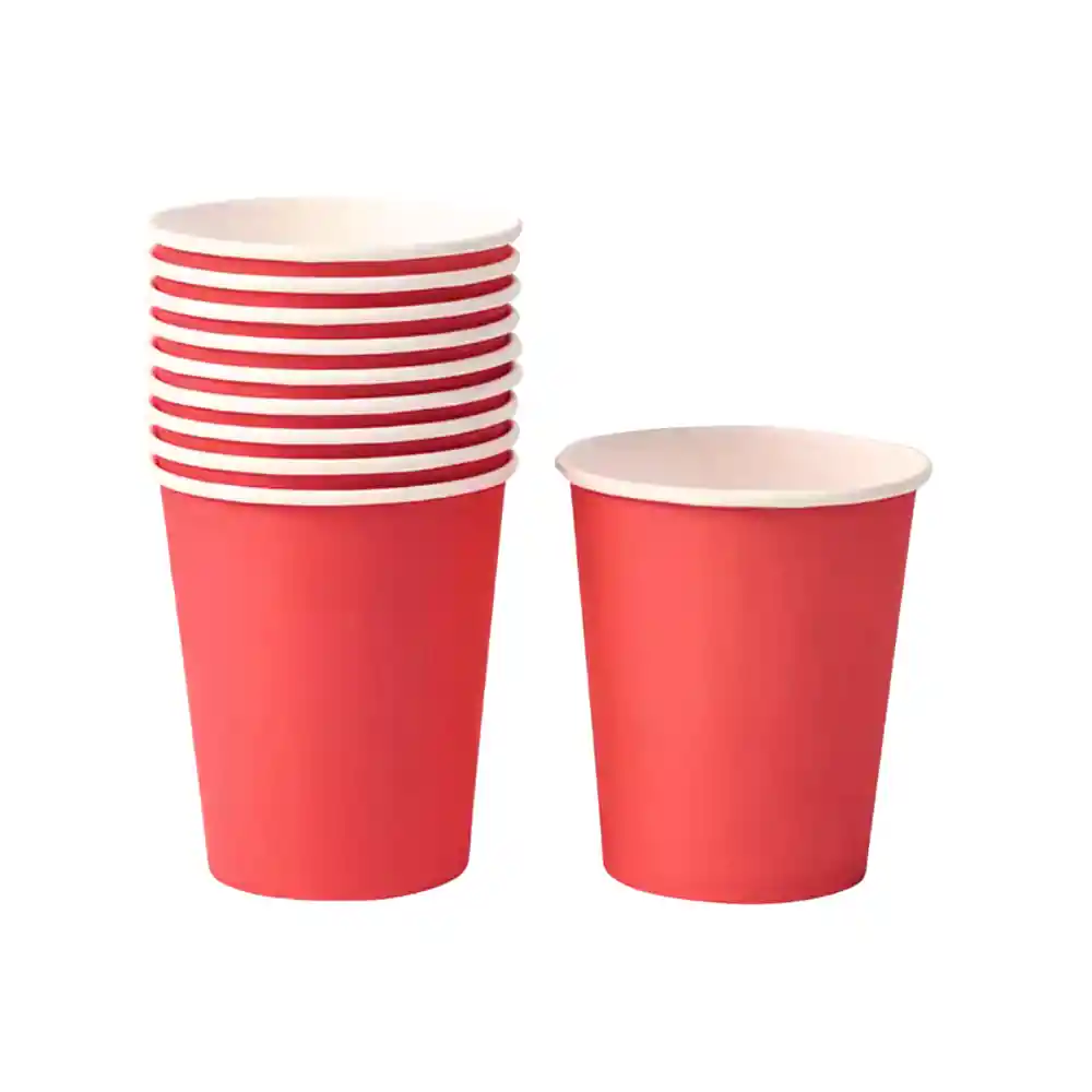 Vaso Polipapel X 10 Color Rojo