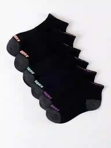 Pack 6 Calcetines Skechers - Girls Qtr Crewblack - Orange