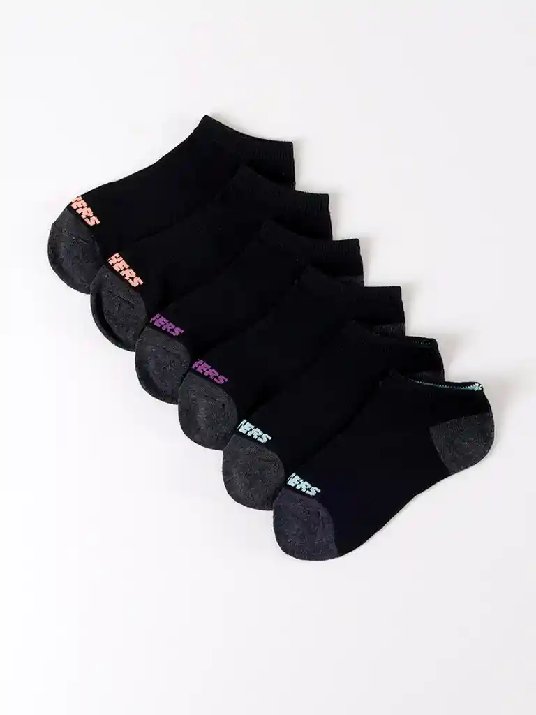 Pack 6 Calcetines Skechers - Girls Low Cutblack - Orange