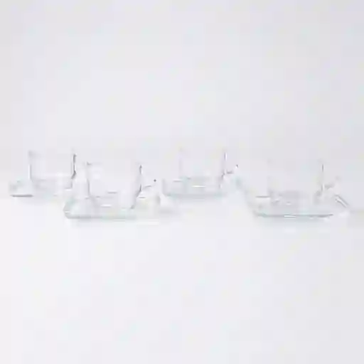 Ripley Home-set 4 Tazas Y Platos Vidrio 90ml.