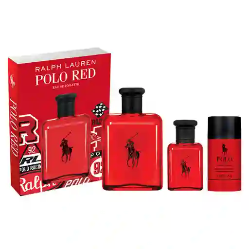 Perfume Ralph Lauren Polo Red Hombre Edt 125 Ml + 40 Ml + Desodorante 75 Gr