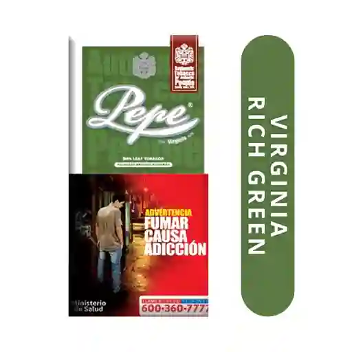 Tabaco Pepe Virginia Rich Green 40g.