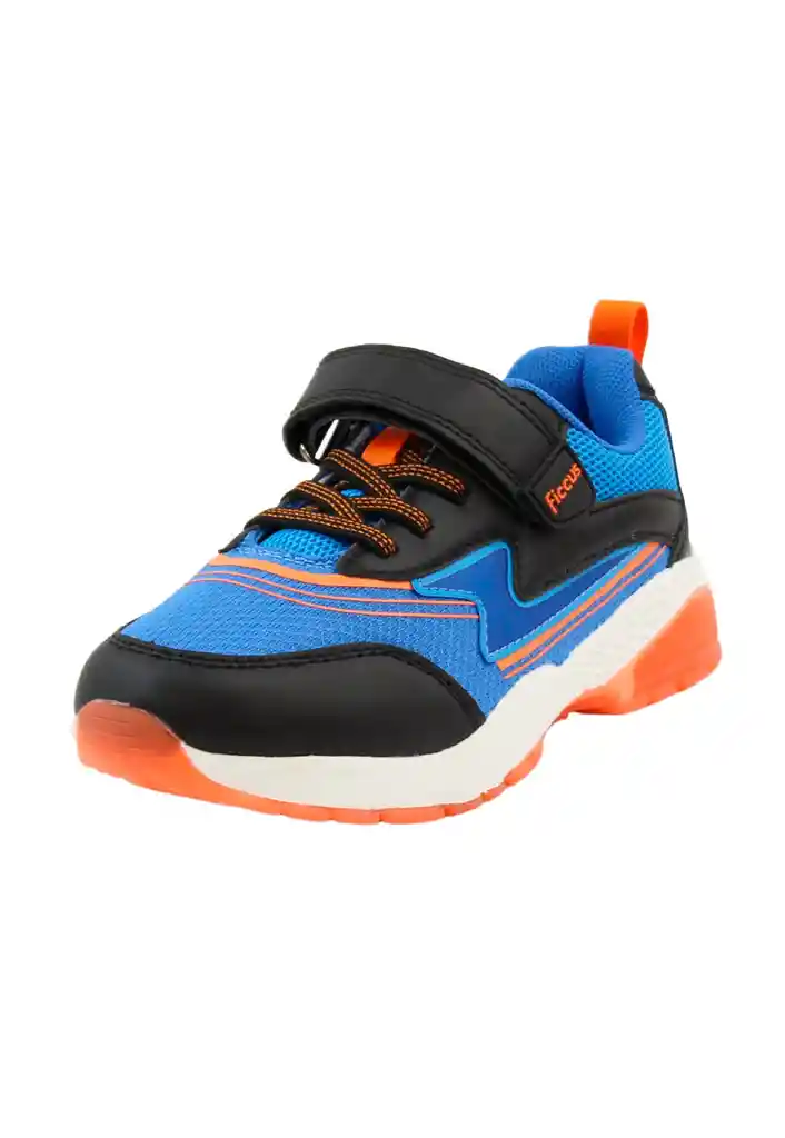 Zapatilla Power Ligths Led Velcro Elástico Junior Niño 950 Azulino 36