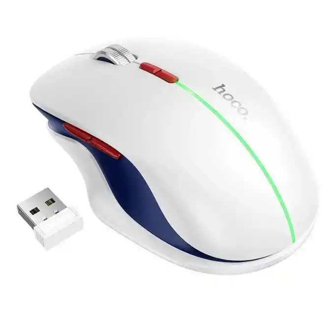 Mouse Inalámbrico Dual Usb Y Bluetooth Hoco Gm40 1600 Dpi Blanco