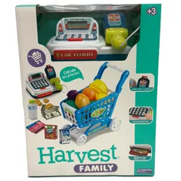 Set Caja Registradora Y Carro Azul Gift Hf