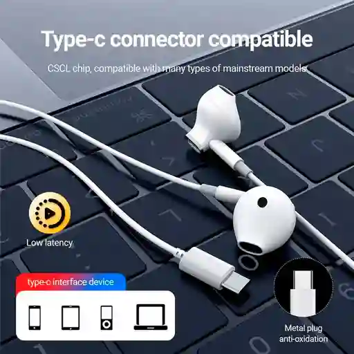 Audifonos Celebrat D12 Tipo C Blanco