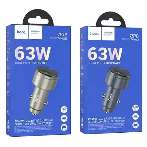 Cargador De Auto Hoco Z57b 63w Conexion Usb-c Y Usb