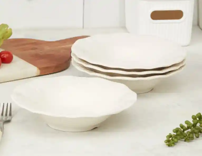 Set 4 Bowl Melamina Flores (20,4cm)