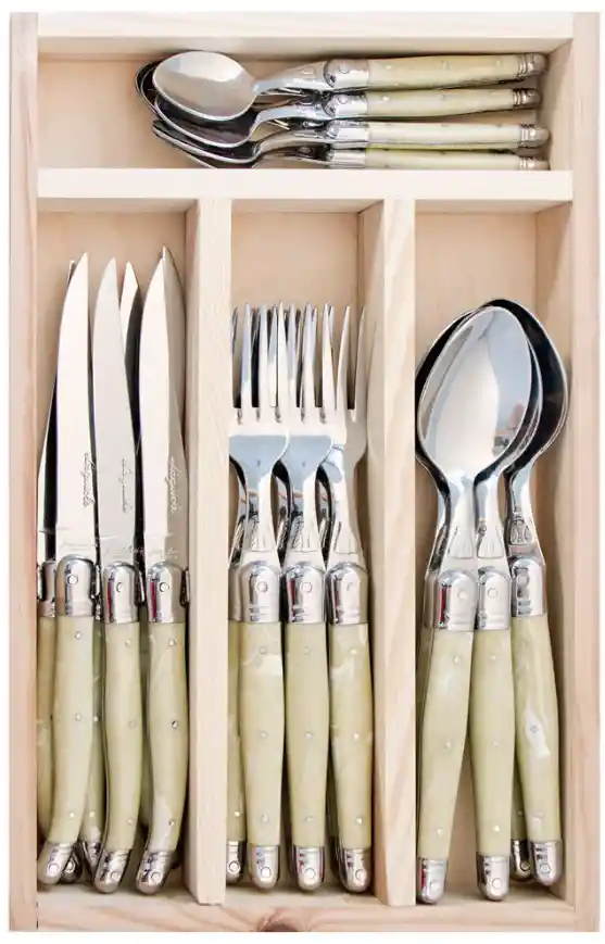 Laguiole Set Cuchillería 24 Piezas Marmol