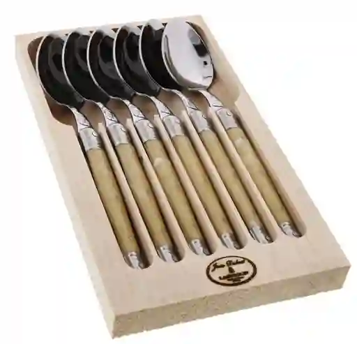Laguiole Set 6 Cucharas De Mesa Negro