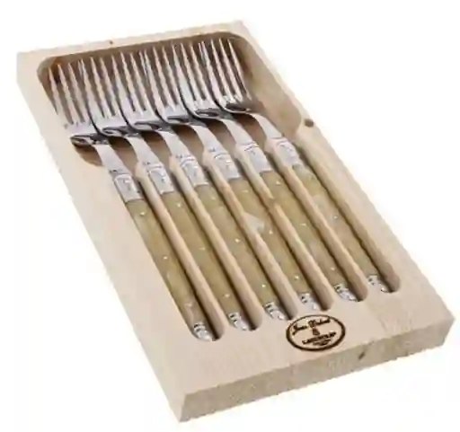 Laguiole Set 6 Tenedores Negro