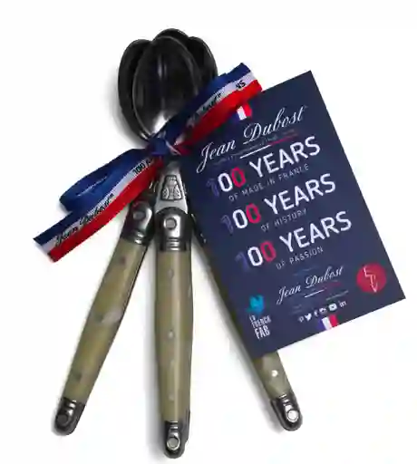 Laguiole Set 4 Cucharas Moka Cinta Negro