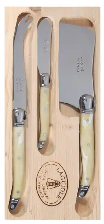 Laguiole Set 3 Cuchillos Queso Marmol