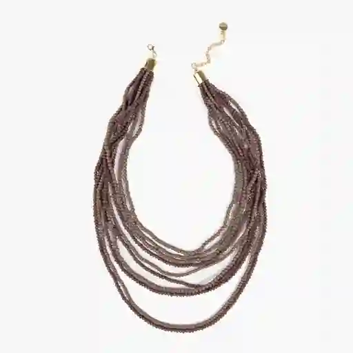 Collar Multicapas Mostacillas Café