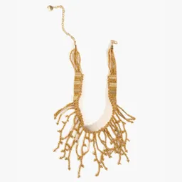 Collar Choker Mostacillas Colgantes Dorado