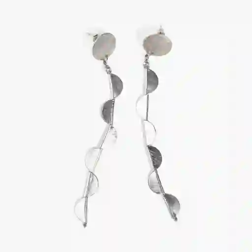 Aros Largos Semicírculos Plateado