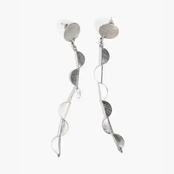 Aros Largos Semicírculos Plateado