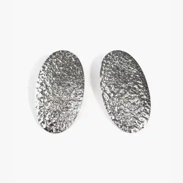 Aros Grandes Ovalados Plateado