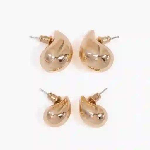 Set Aros Gotas Dorado