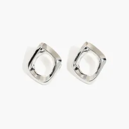Aros Rombo Irregular Plateado