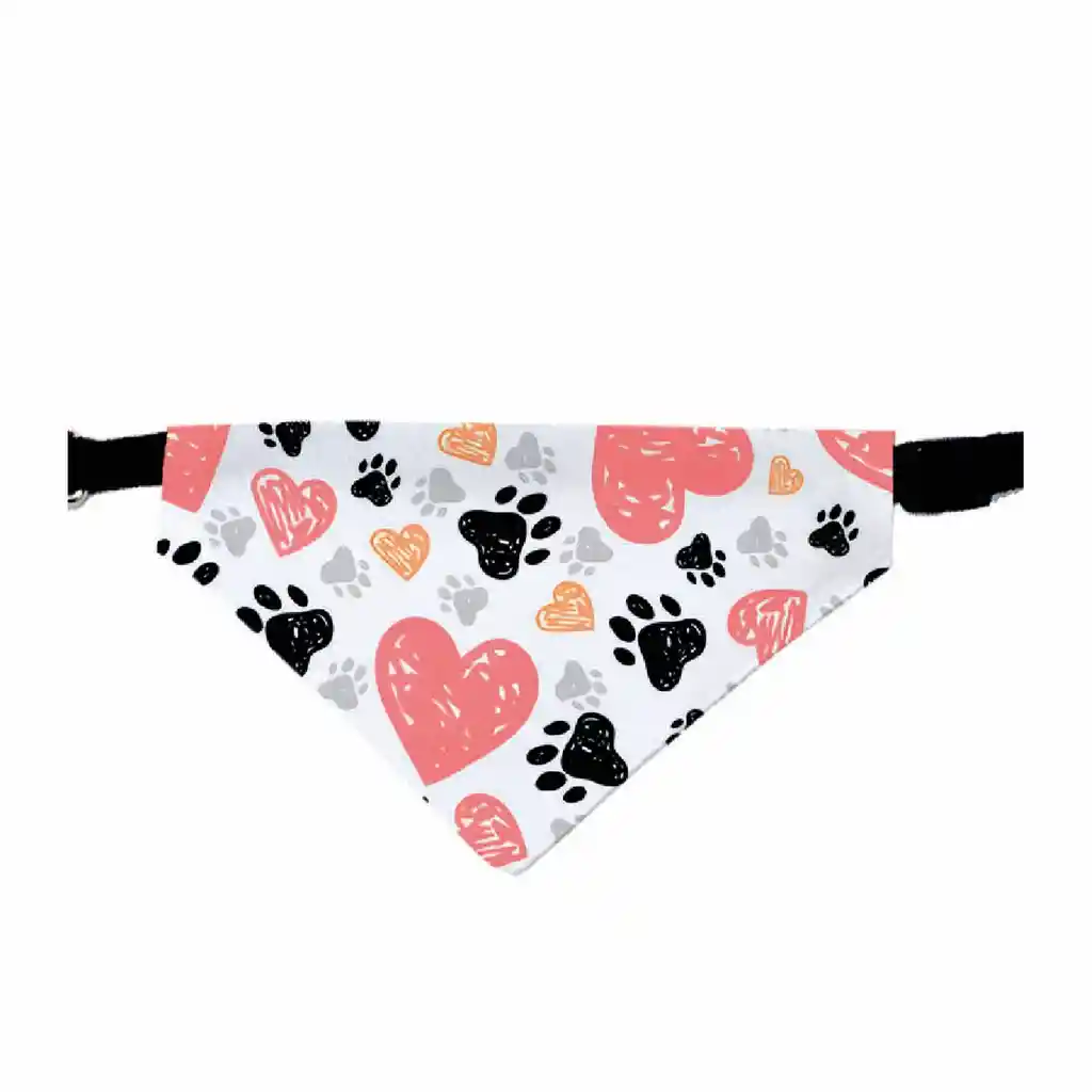Bandanas Mascotas Modelo Corazones Y Huellas