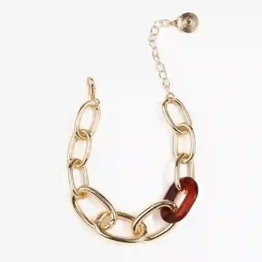 Pulsera Gruesa Detalle Resina Dorado