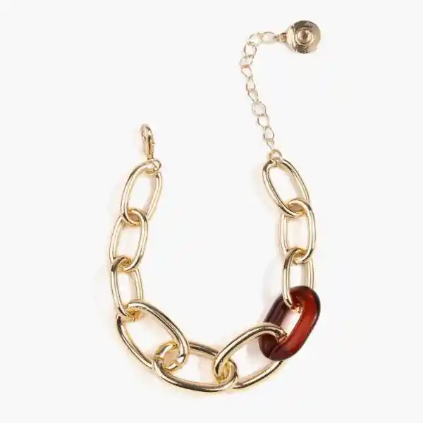 Pulsera Gruesa Detalle Resina Dorado