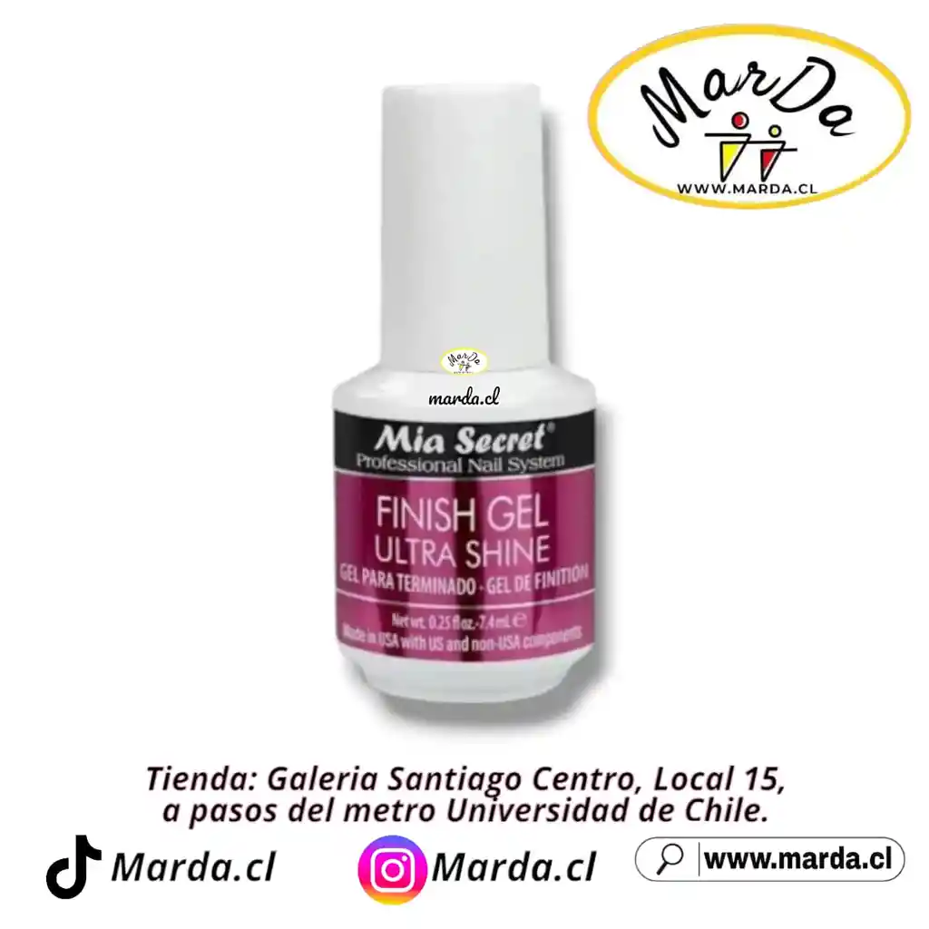 Top Uv Finish Gel Ultra Shine Mia Secret 7,4 Ml