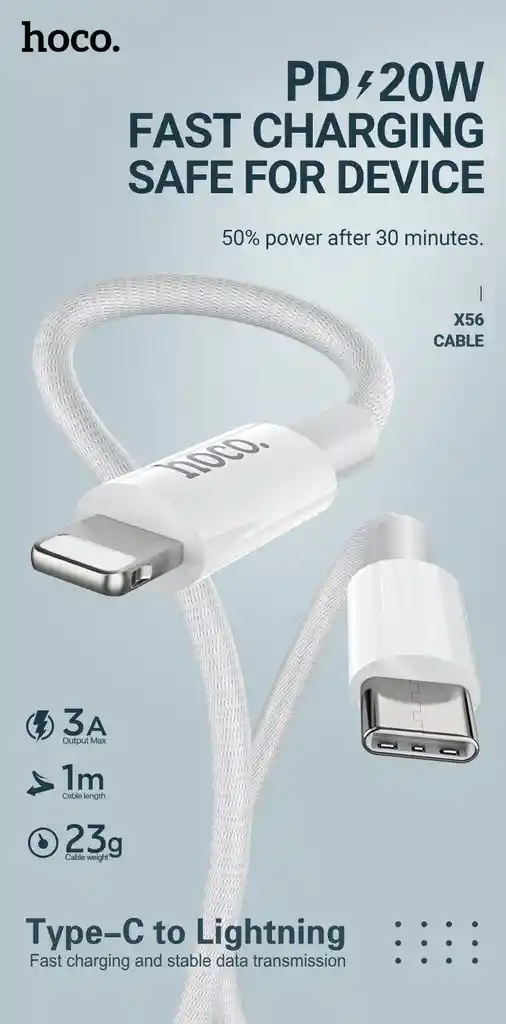 Cable Hoco X56 Usb-c A Lightning 20w