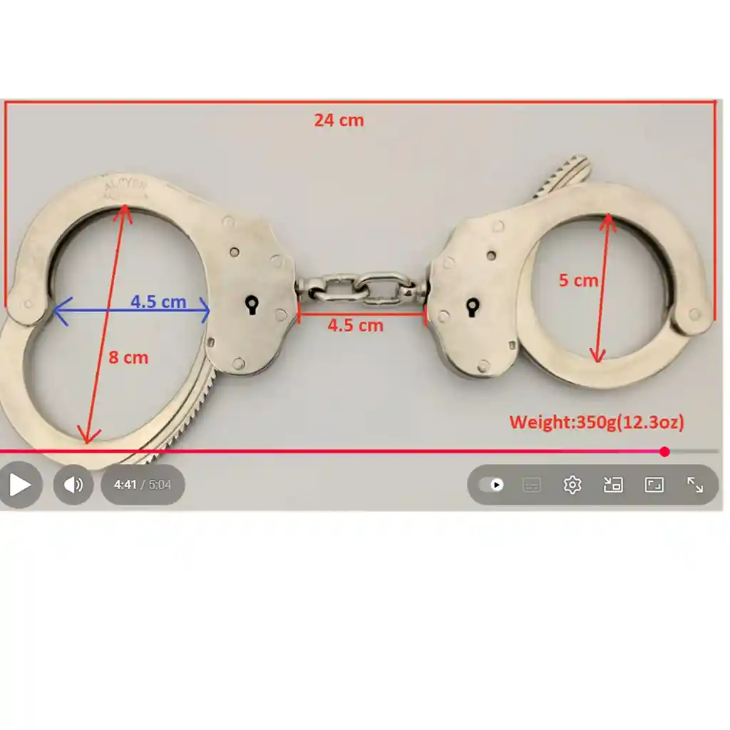 Esposas Alcyon Acero Inox Niquelado De Cadena 180gr Norma Usa Nij 0307.01