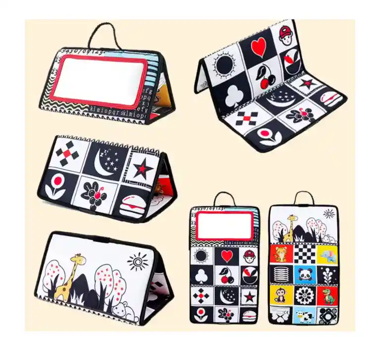 3in1 Juguetes Sensoriale Espejo Y Libro De Tela