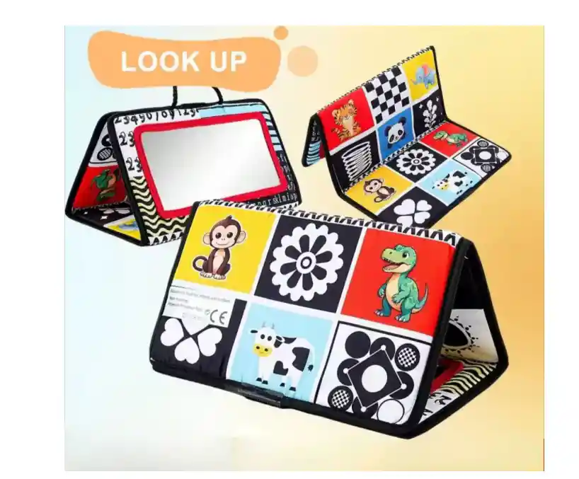 3in1 Juguetes Sensoriale Espejo Y Libro De Tela