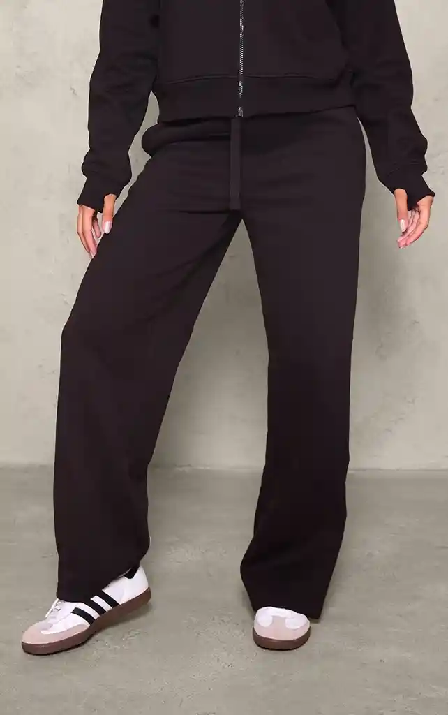 Pantalón Buzo Negro S Algodón Mujer Recto