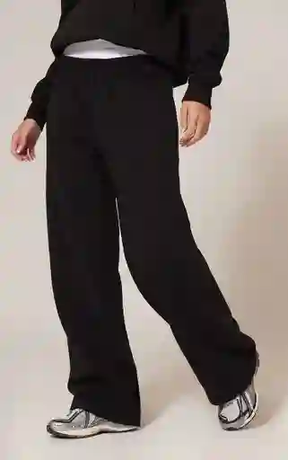 Pantalón Buzo Negro M Algodón Mujer Recto