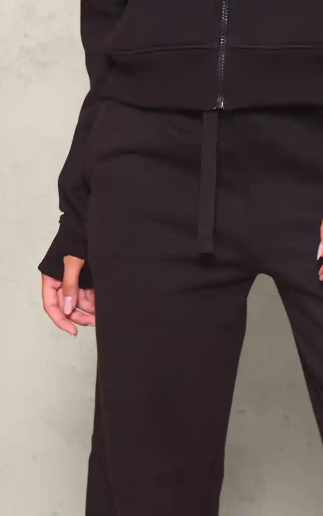 Pantalón Buzo Negro L Algodón Mujer Recto