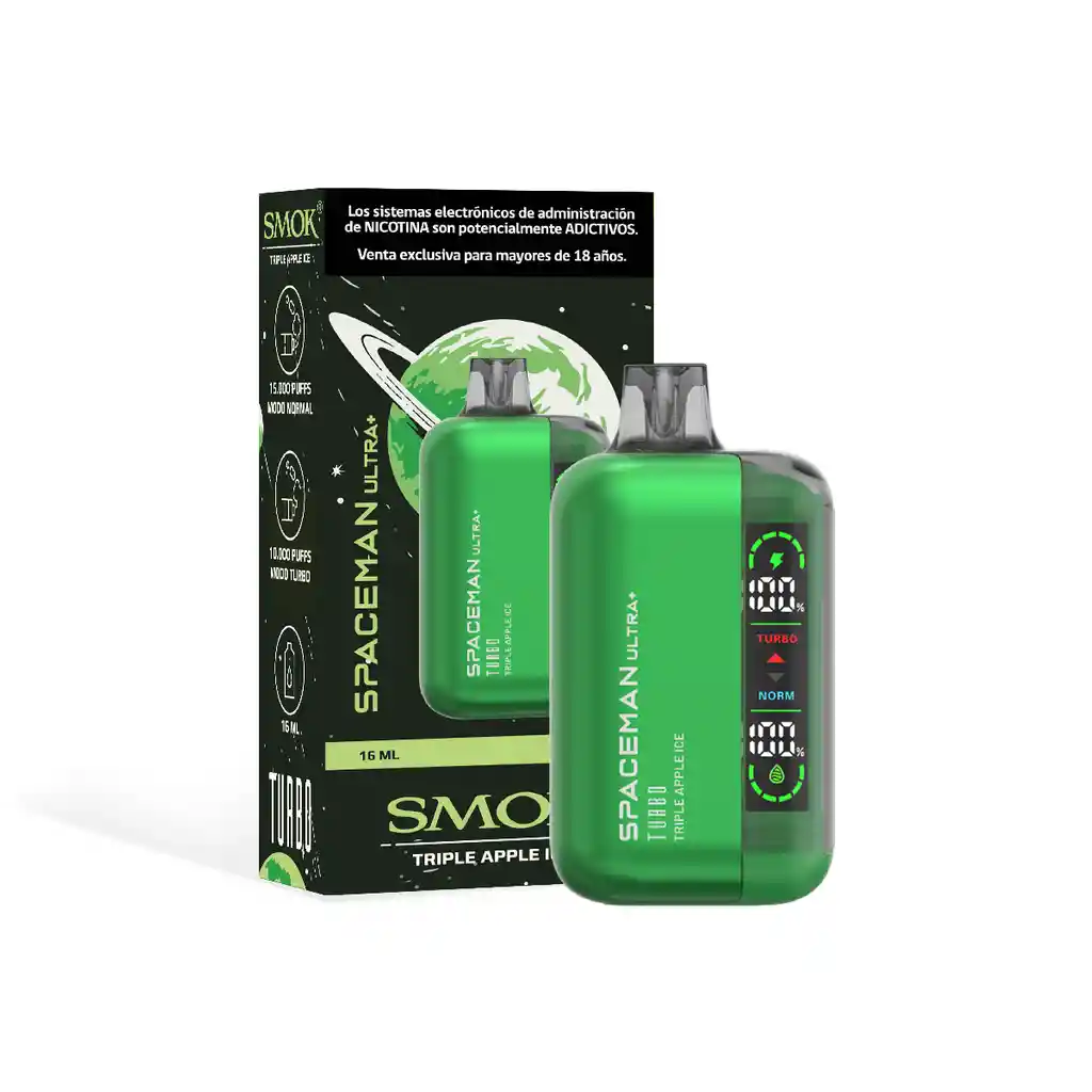 Vaporizador Smok Spaceman Turbo+ 15000 Puffs - Triple Apple Ice