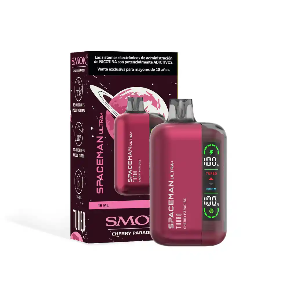 Vaporizador Smok Spaceman Turbo+ 15000 Puffs - Cherry Paradise