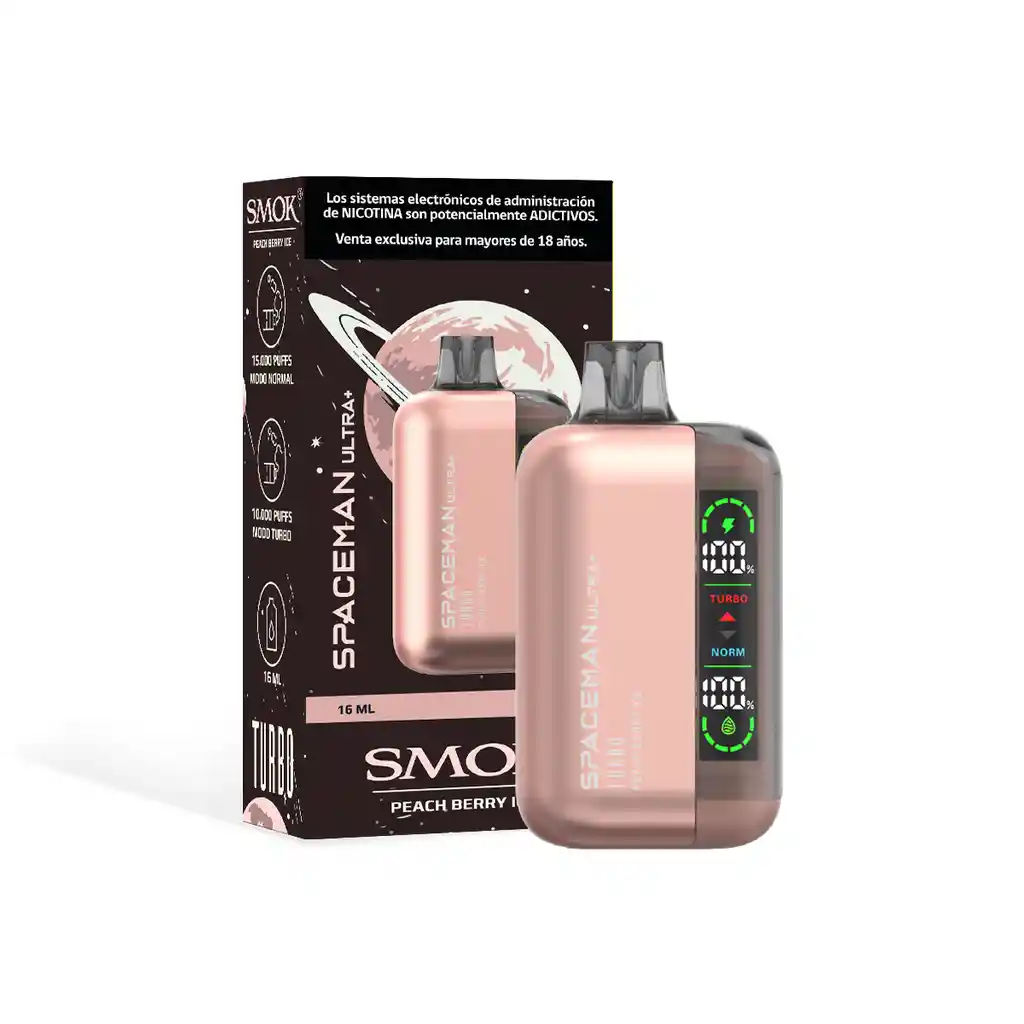 Vaporizador Smok Spaceman Turbo+ 15000 Puffs - Peach Berry Ice