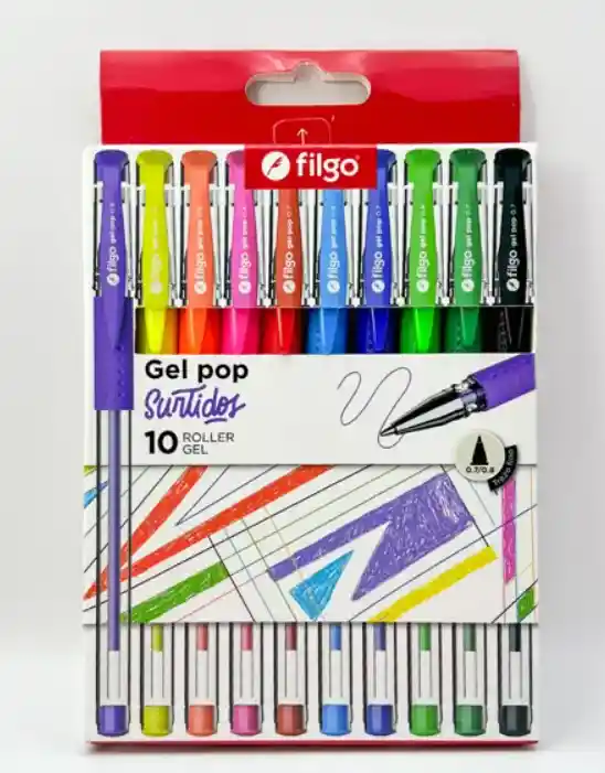 Estuche Gel Pop 10 Colores Clásicos Y Flúor