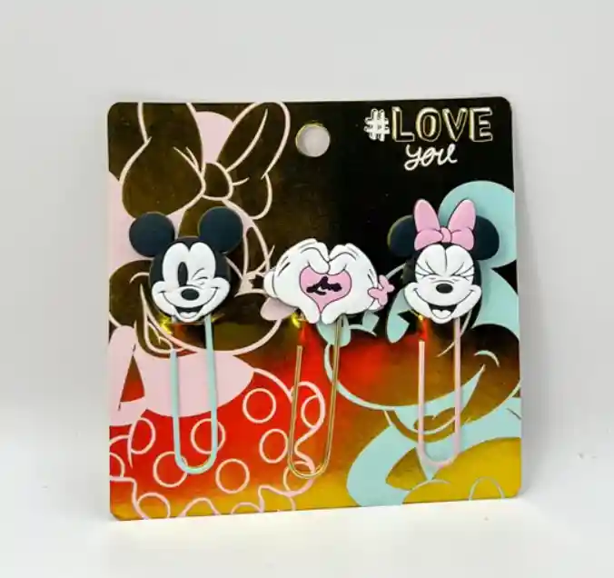 Mickey Minnie - Set De 3 Clips Decorativos